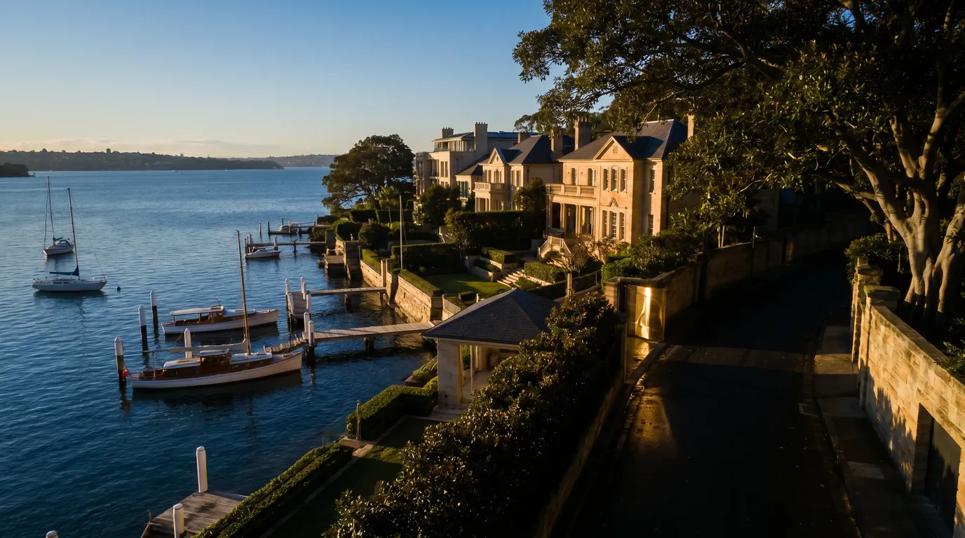 A residential street in Point Piper, showing the typical access for a careful move here
